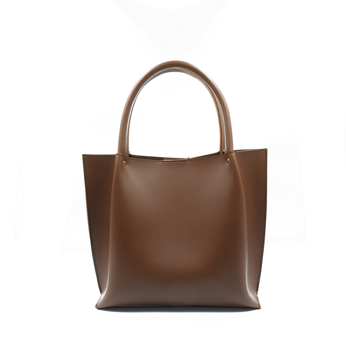 Brown everyday tote bag styled as a practical work bag