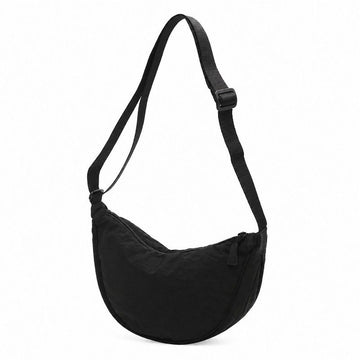 Luna Crescent Crossbody Bag - black half-moon crossbody purse for women