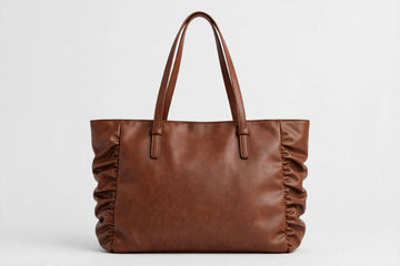 Astrid Gathered East-West Tote - Chestnut