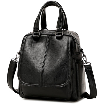 Liora Convertible Backpack Purse - Black — front