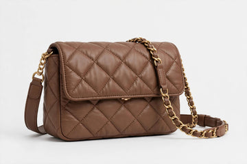 Olivia Padded Shoulder Bag - Mocha